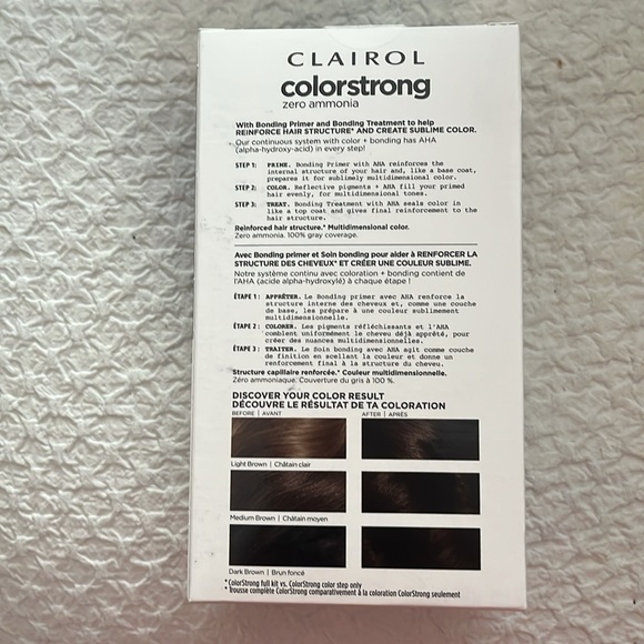 NWT Clairol Colorstrong Hair Dye 3.0 Darkest Brown - Picture 3 of 6